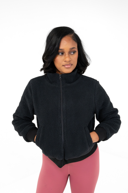 Cozy Sherpa Jacket | Black